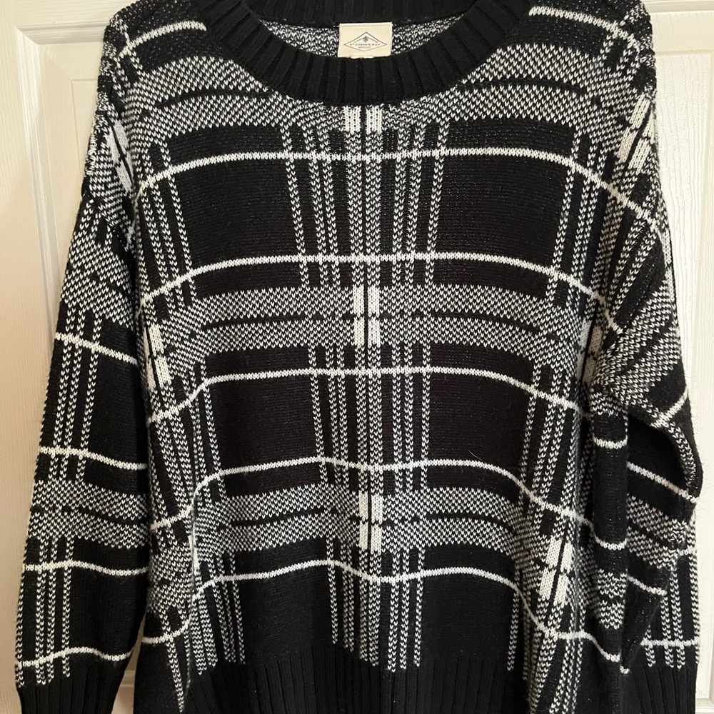 Black and White Plaid Sweater